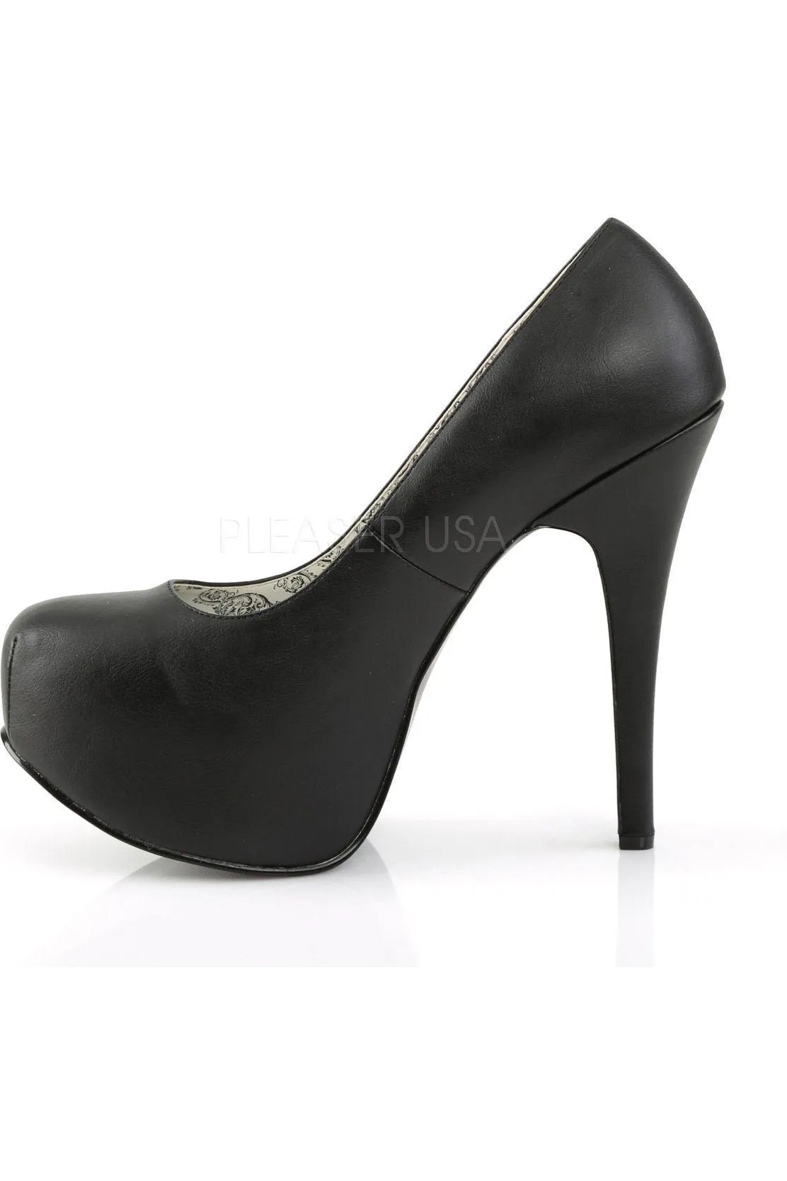 TEEZE-06W Pump  | Black Faux Leather