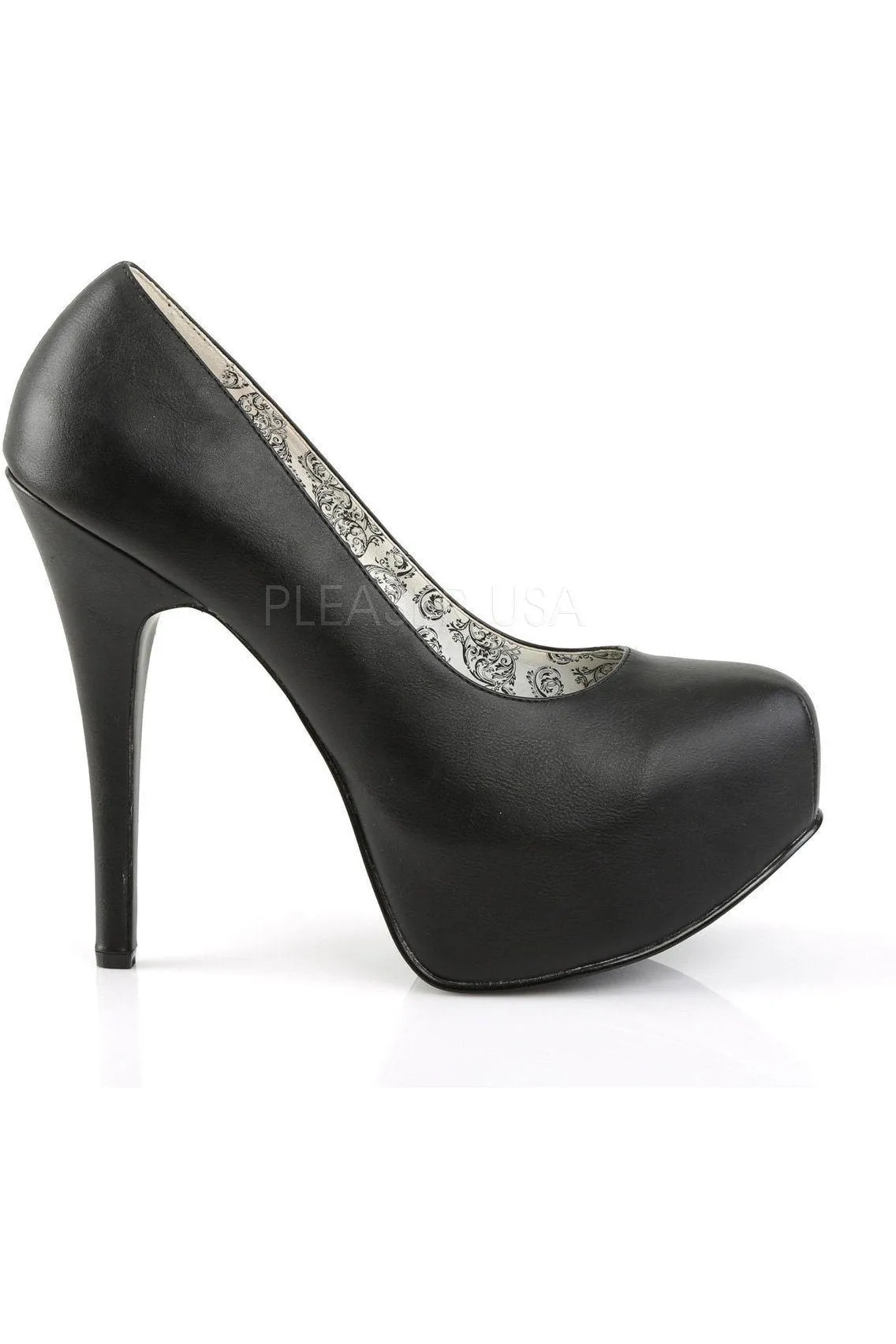 TEEZE-06W Pump  | Black Faux Leather