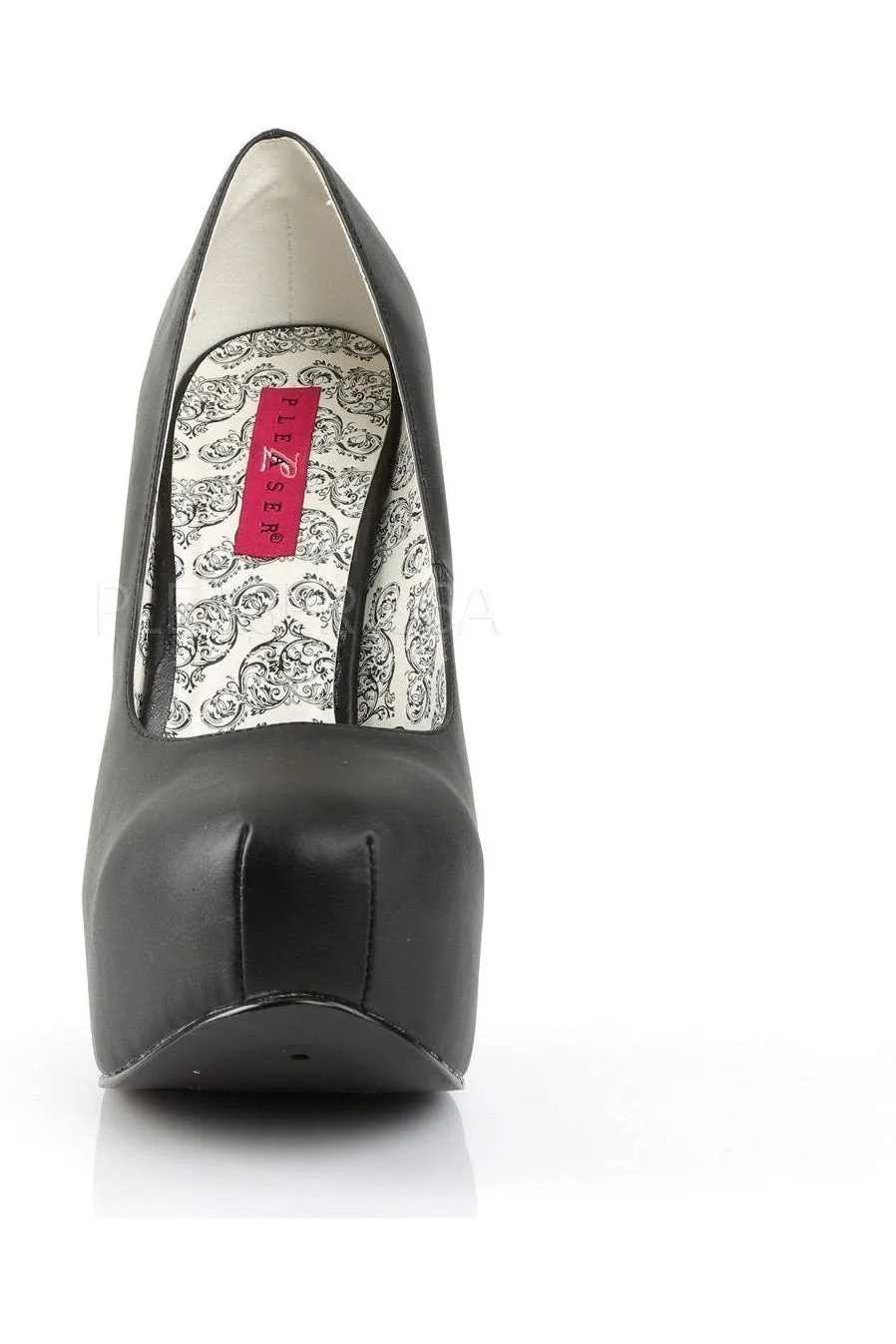 TEEZE-06W Pump  | Black Faux Leather