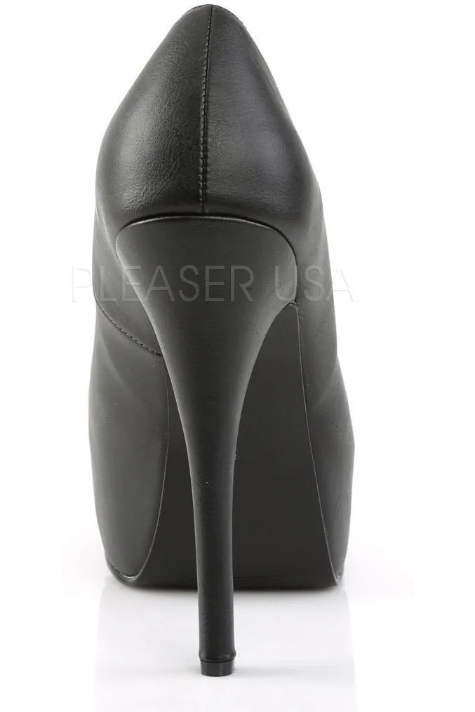 TEEZE-06W Pump  | Black Faux Leather