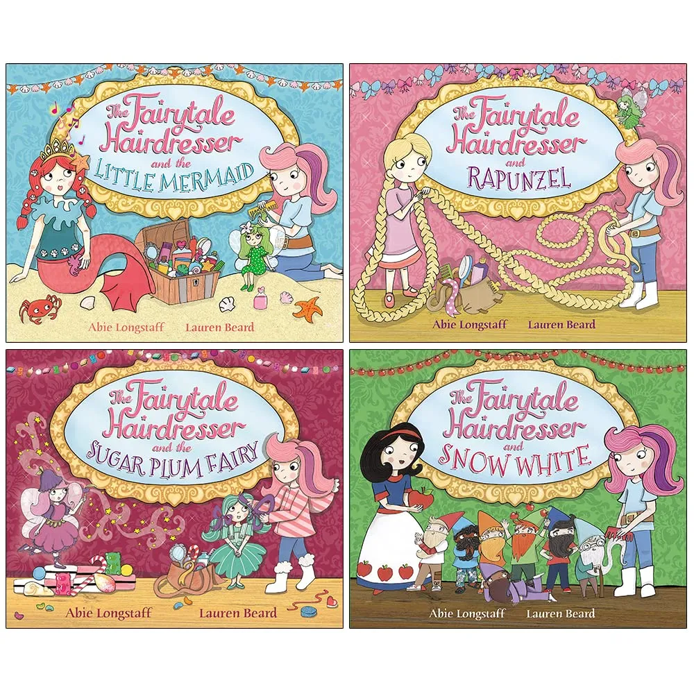The Fairytale Hairdresser Series 4 Books Collection Set by Abie Longstaff (Little Mermaid, Rapunzel, Sugar Plum Fairy, Snow White)
