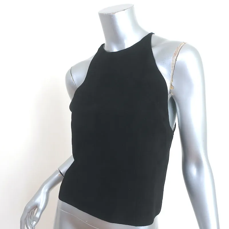 The Row Suede Open-Back Top Black Size 0