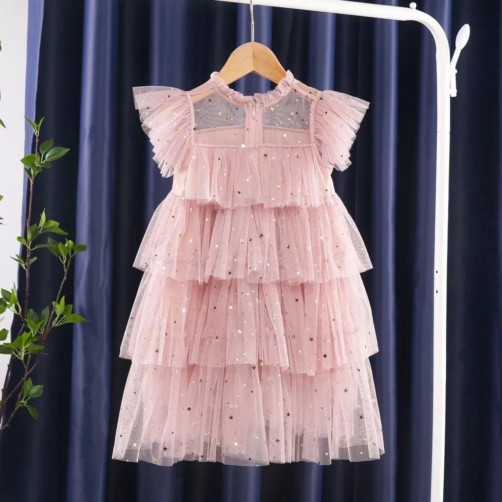 The Saraia Star Dot Short Sleeve Dress
