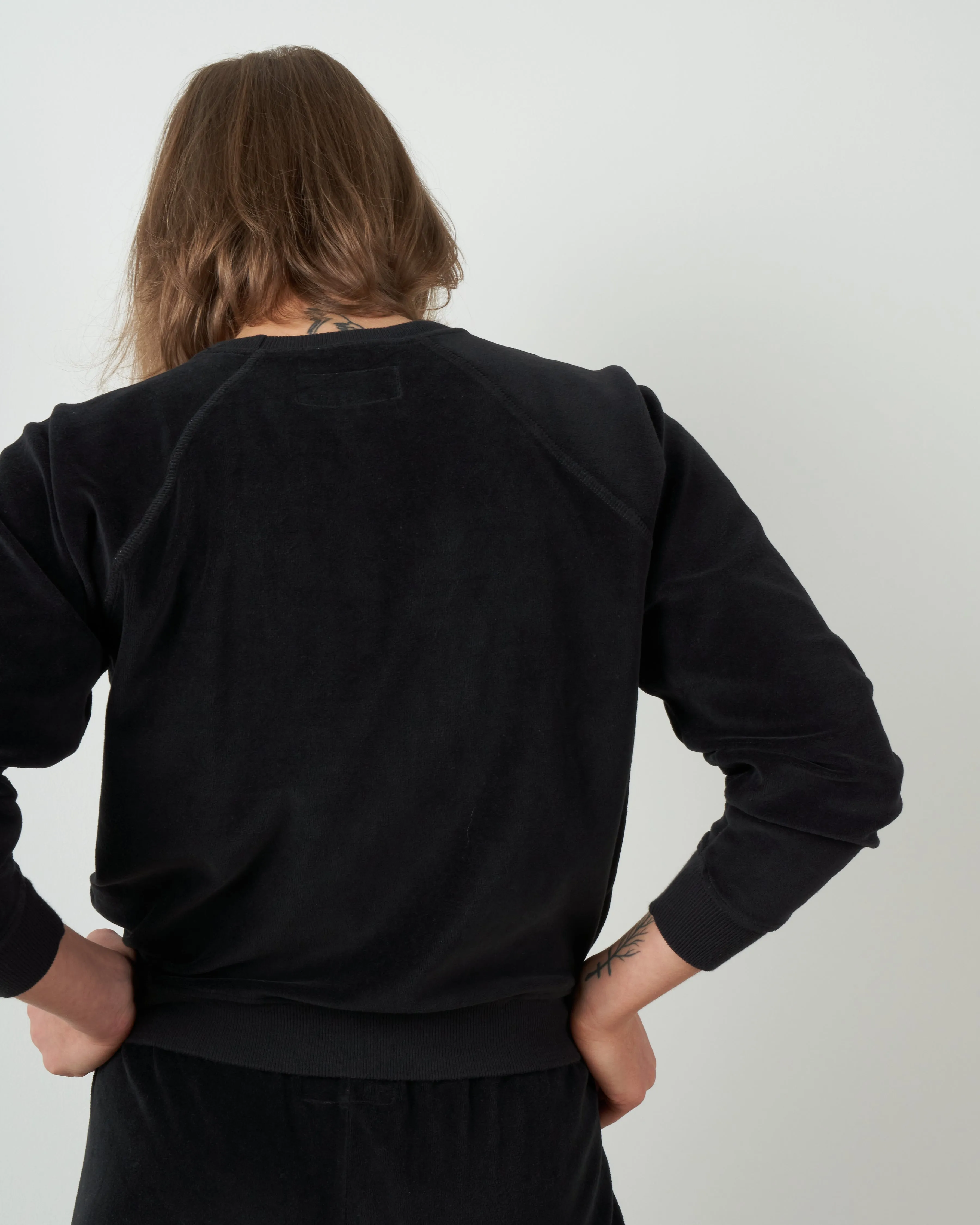 the velour shrunken sweatshirt - almost black