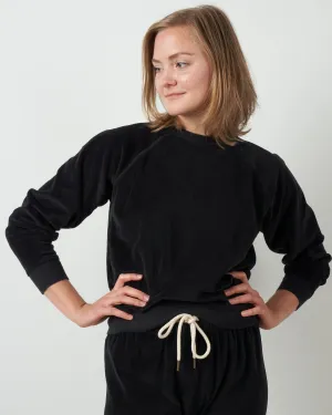 the velour shrunken sweatshirt - almost black