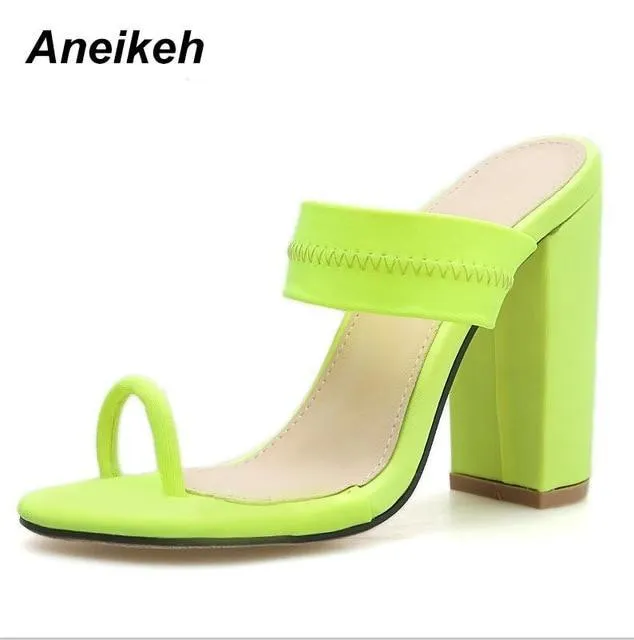 Thin High Heels Sandals Flip Flop Buckle Hollow Women Shoes