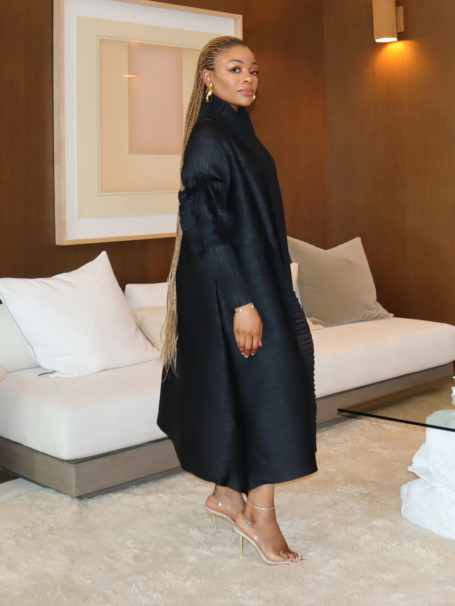 Tisha Pleated Dress (Black)