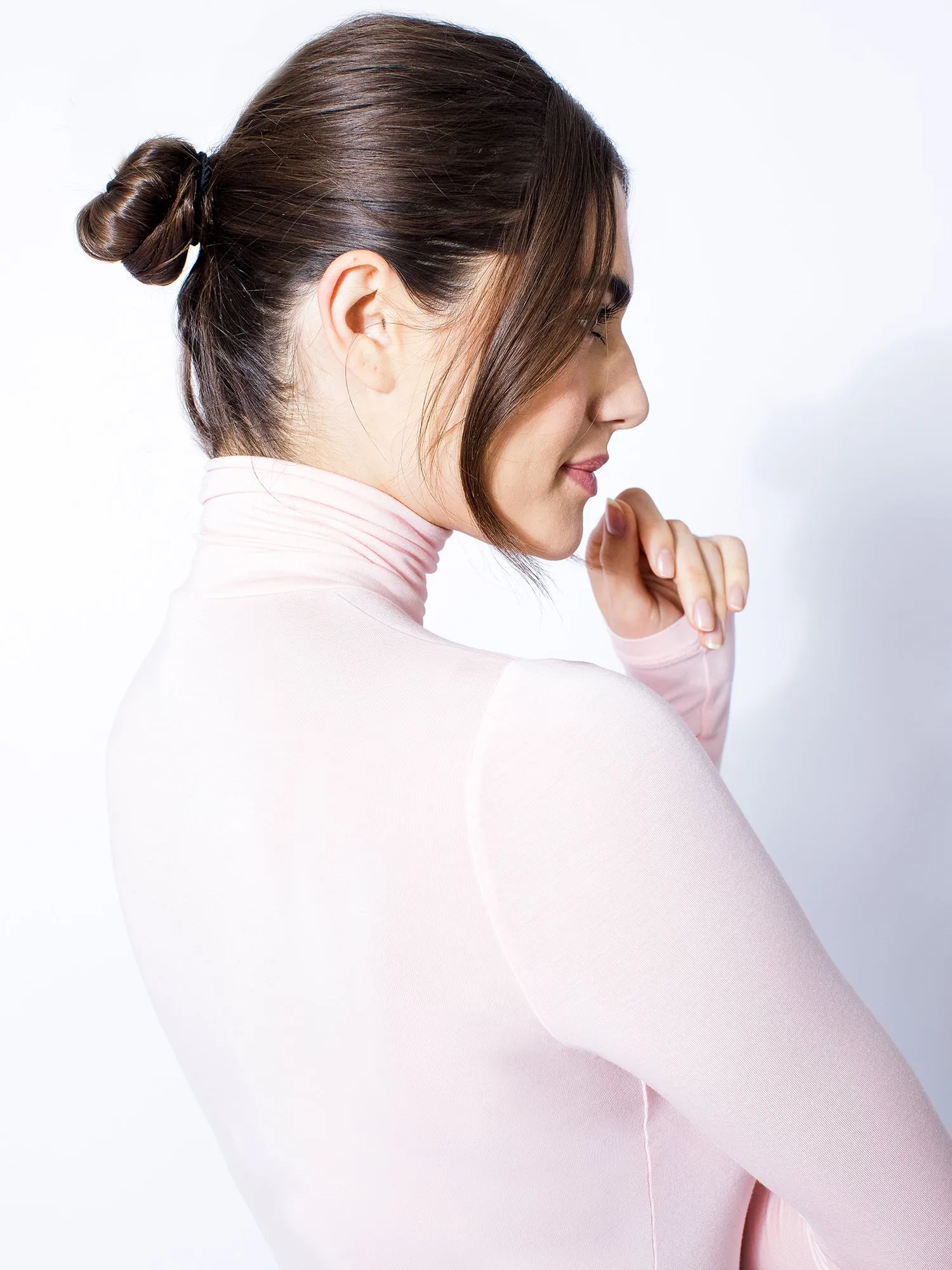 TURTLENECK TOP, BALLET PINK