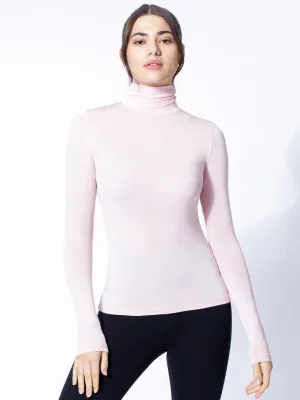 TURTLENECK TOP, BALLET PINK