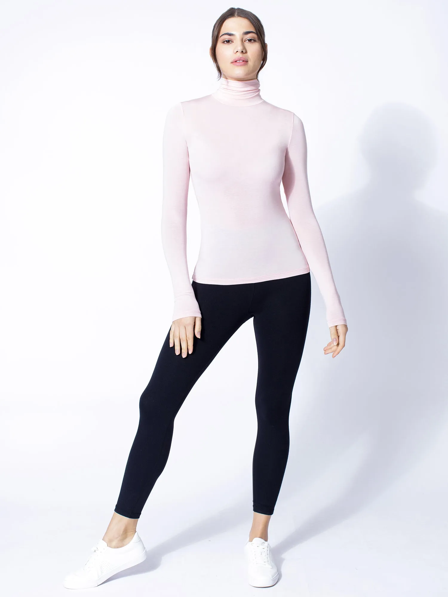 TURTLENECK TOP, BALLET PINK