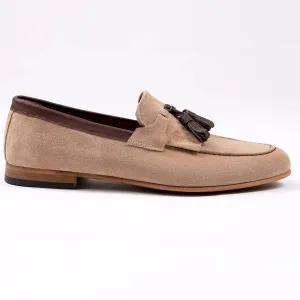 Two-toned Kiltie Tassel Loafers Beige