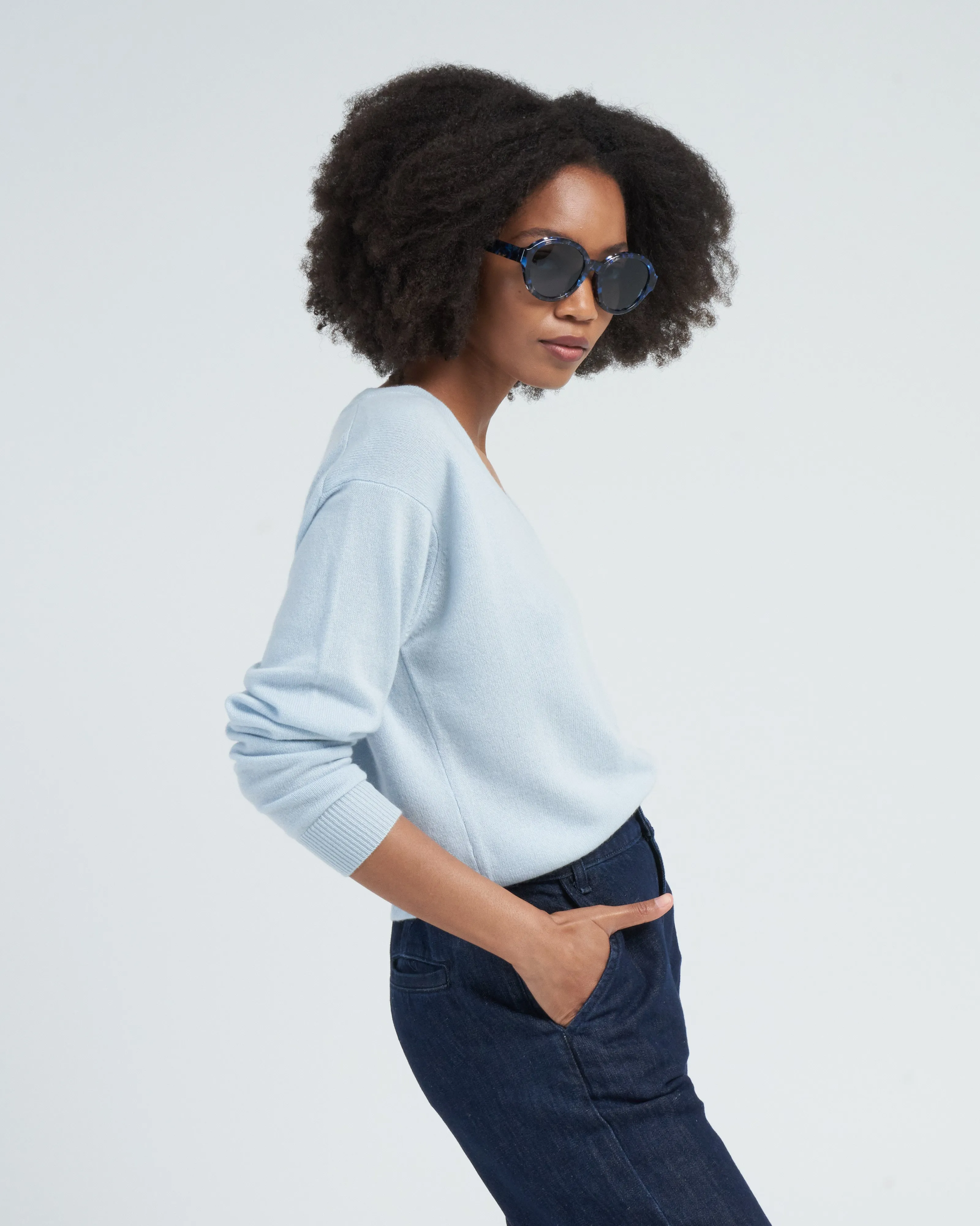 v-neck sweater - pale blue