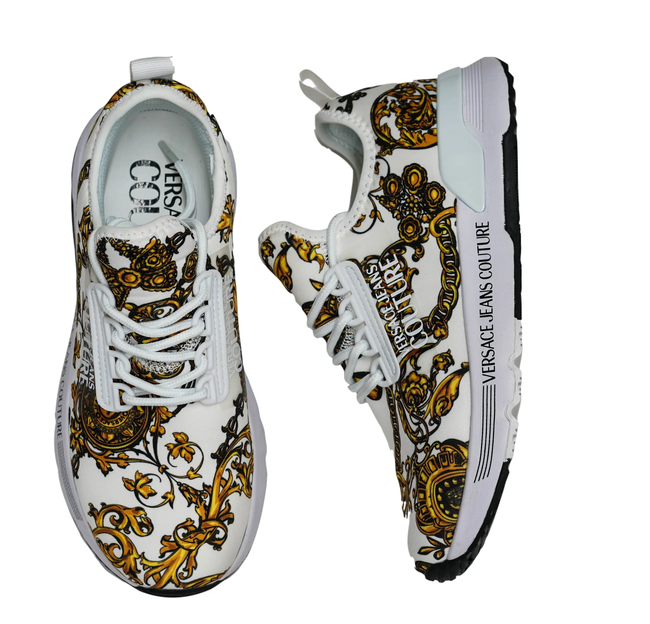 Versace Jeans Women's White & Gold Logo Sneaker 3SA5 - 40% OFF