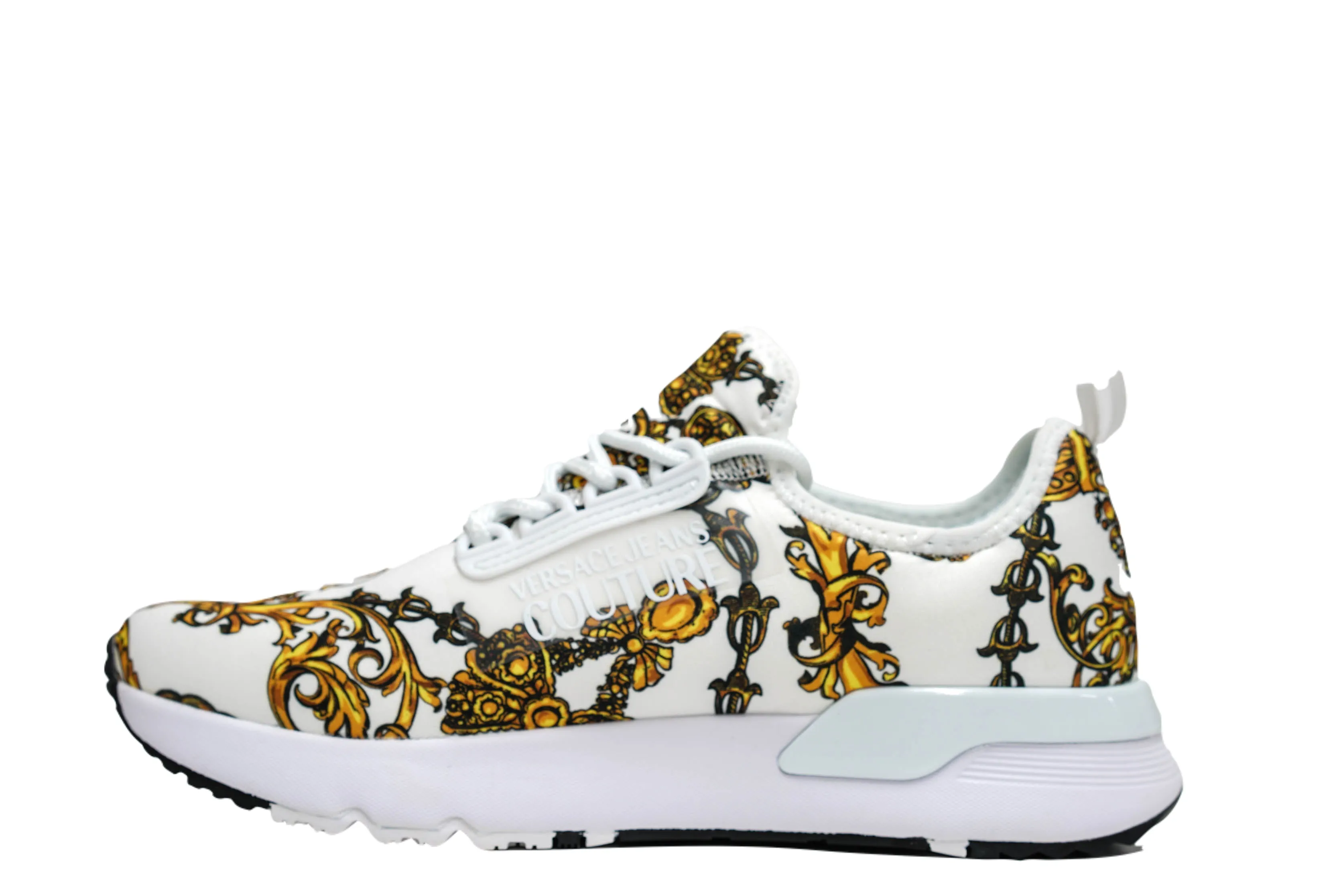 Versace Jeans Women's White & Gold Logo Sneaker 3SA5 - 40% OFF