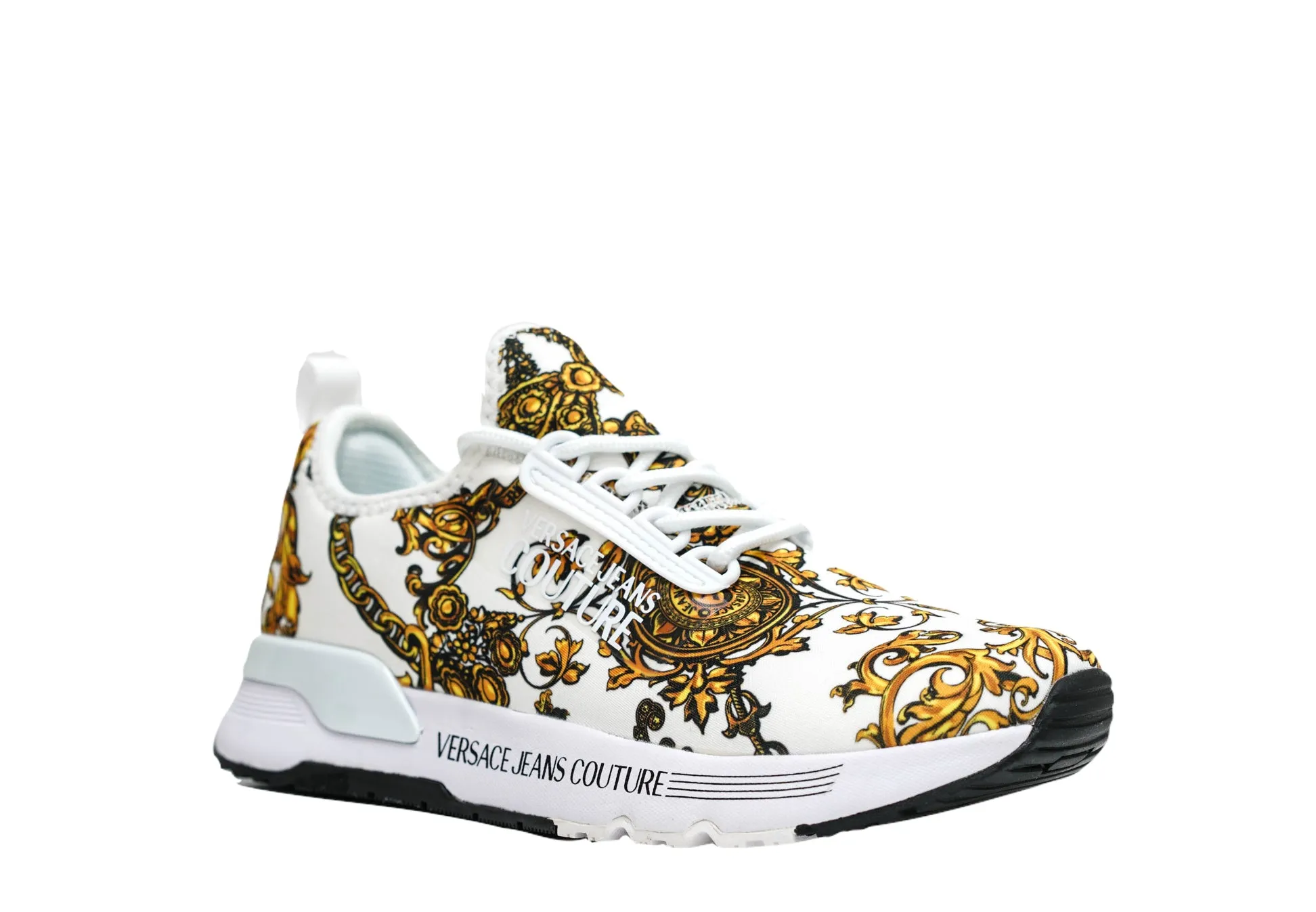Versace Jeans Women's White & Gold Logo Sneaker 3SA5 - 40% OFF