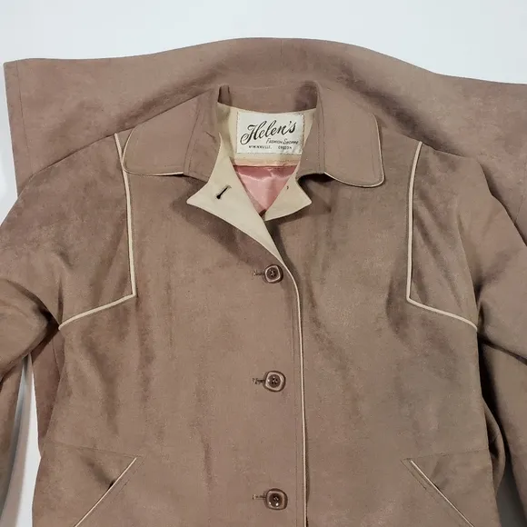 Vintage All Seasons Faux Suede Jacket Sz Medium ? Removable Liner Winter Coat