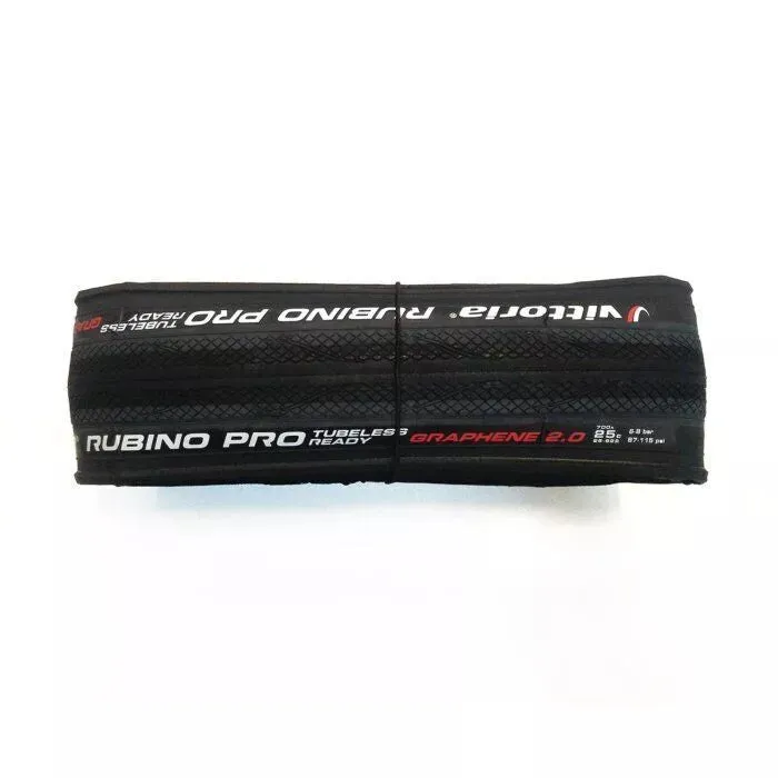 Vittoria Rubino Pro G2.0 TLR Tubeless Ready Tire 700 x 25C Road Bike Tire Black