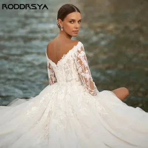 Wedding Guest Dresses: Wedding Dresses For Woman: Long Sleeves Bride Gowns