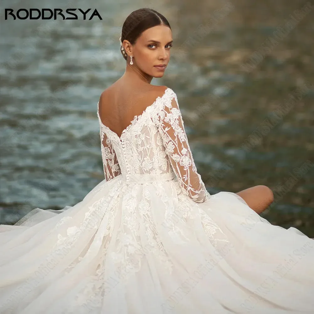 Wedding Guest Dresses: Wedding Dresses For Woman: Long Sleeves Bride Gowns