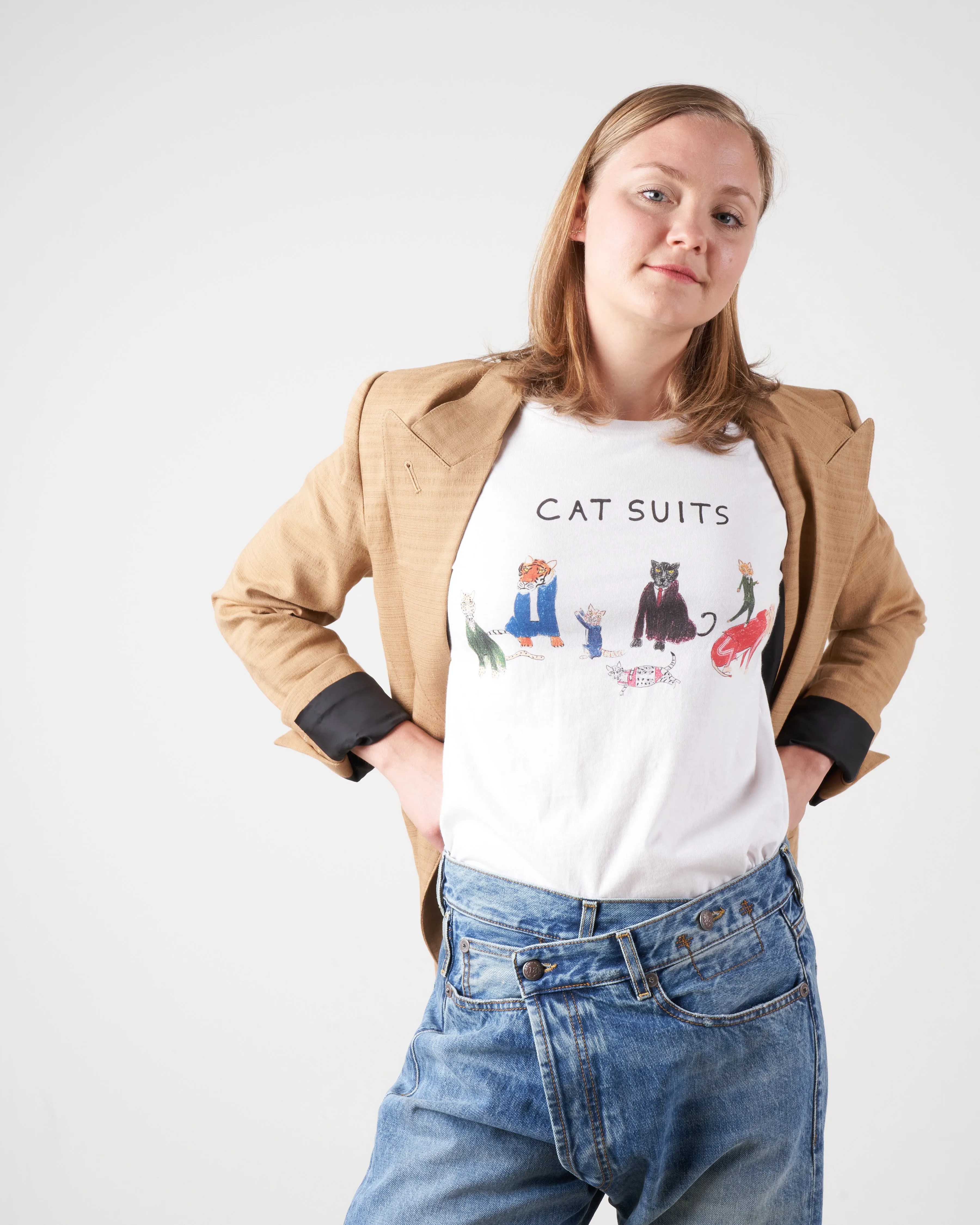 white tee - cat suits