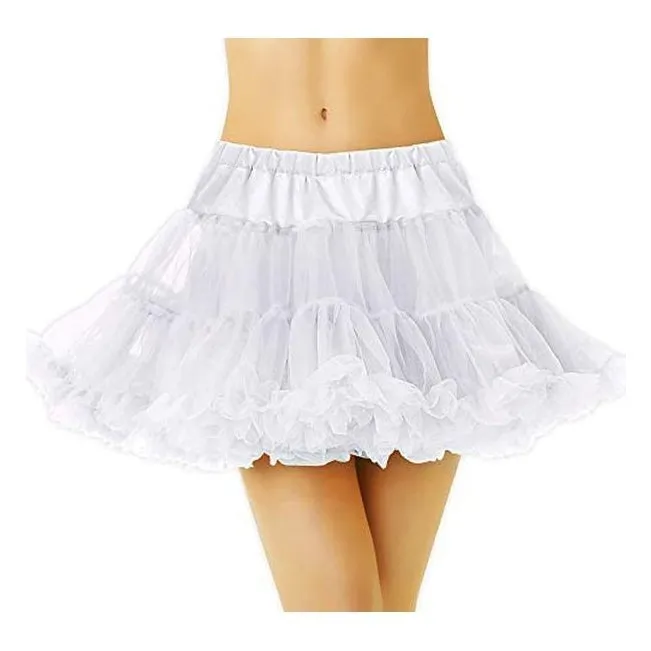 White Tulle Petticoat Skirt, Adult