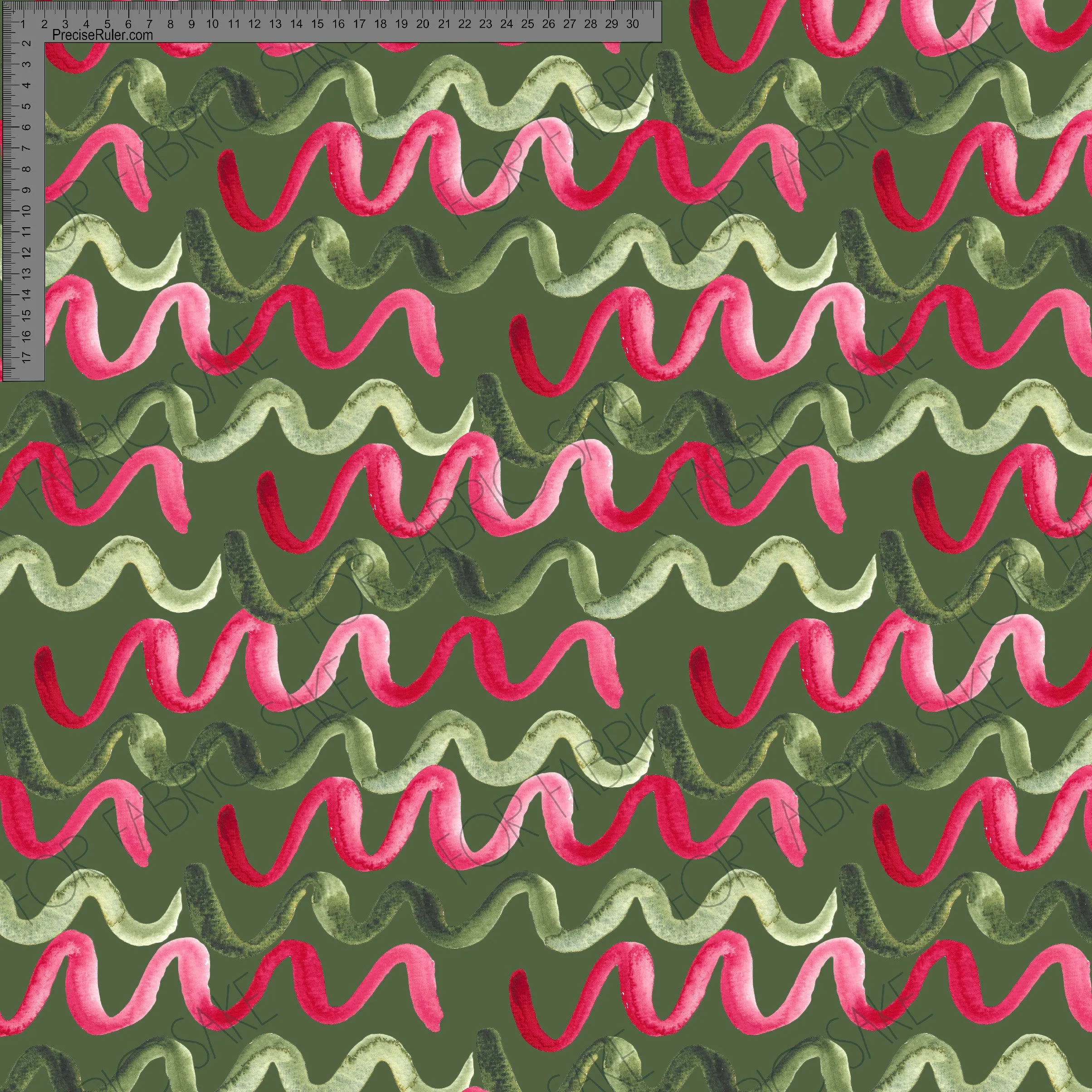 Wiggly Stripe Green - Ashleigh Fish - Custom Pre Order