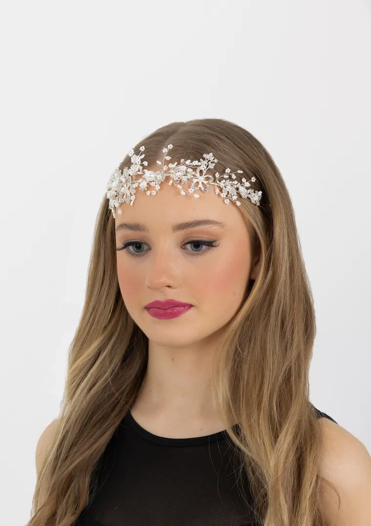 Winter Sparkle Hairpiece - Pearl White