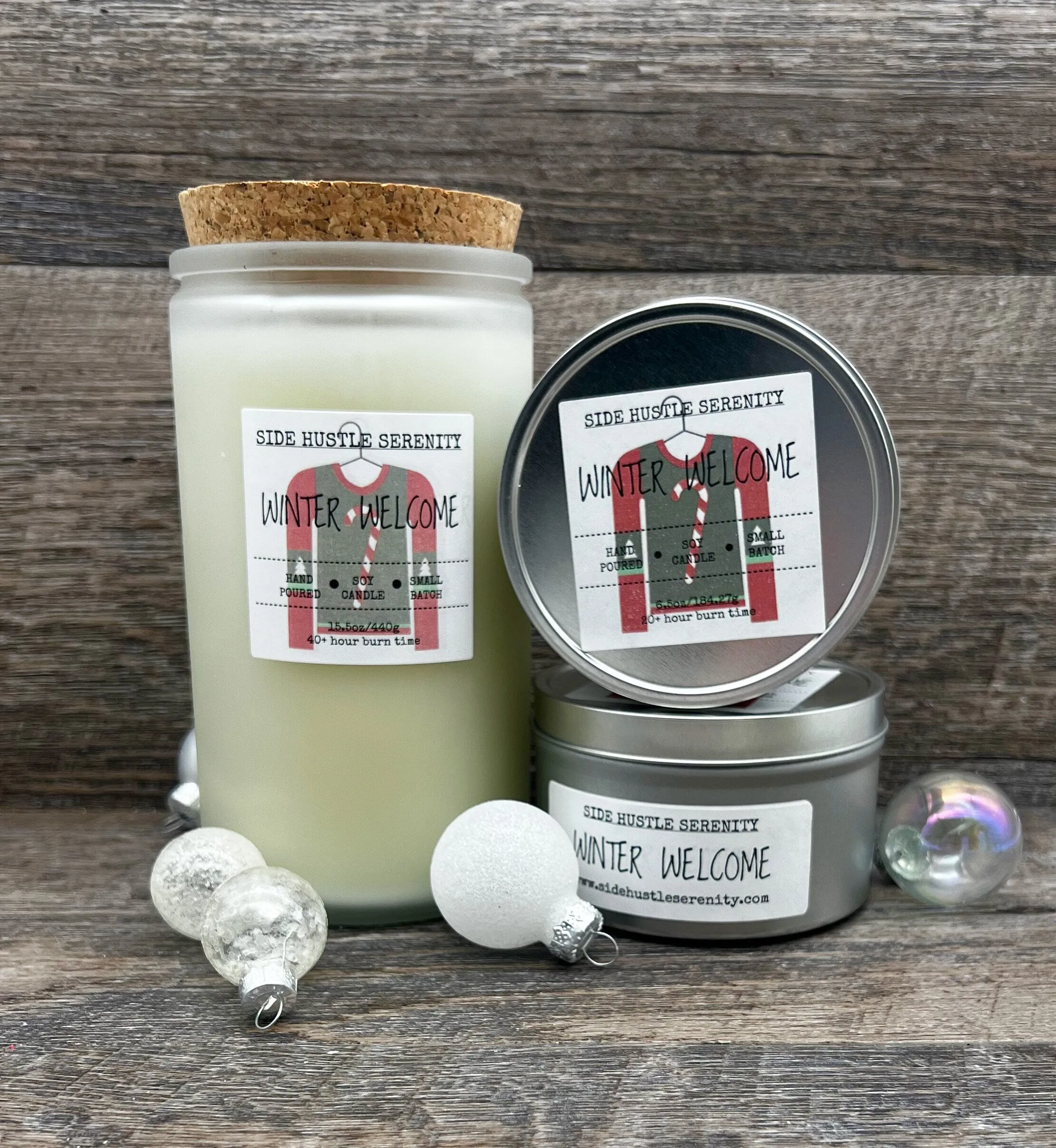 WINTER WELCOME |  Juniper   Sage   Eucalyptus   Spearmint Scented 3.5oz. Candle | Small Holiday Gift | Christmas Spirit | Winter Solstice
