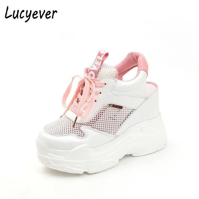 Women Sandals  Fashion Hollow Out Wedges Gladiator High Heel Chunky Platform Casual Shoes