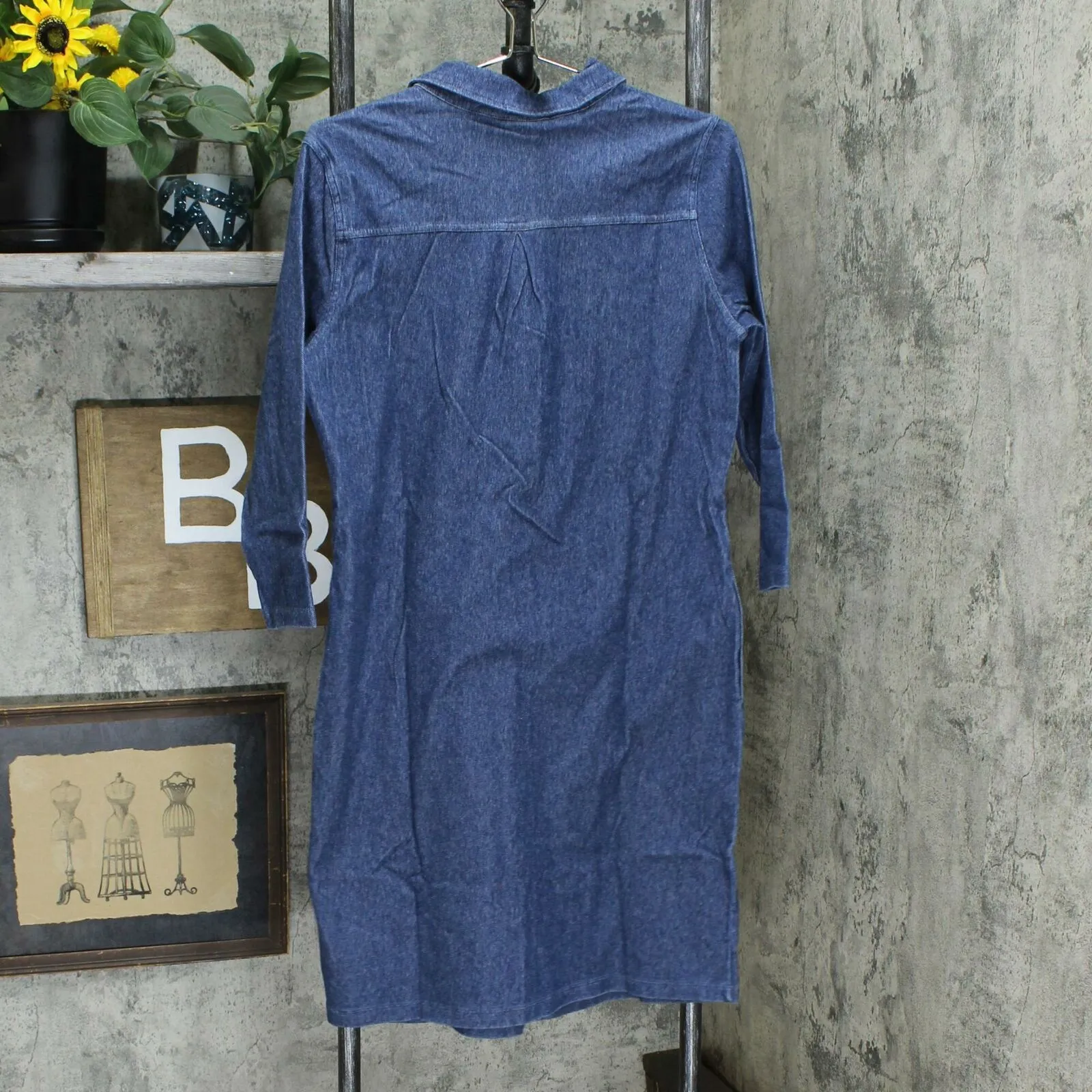 Women With Control 3/4 Sleeve Prime Stretch Denim Dress