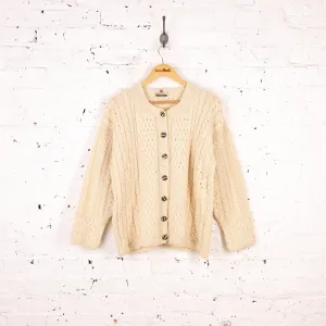 Women's Aran Cable Knit Cardigan - Cream - Women's L