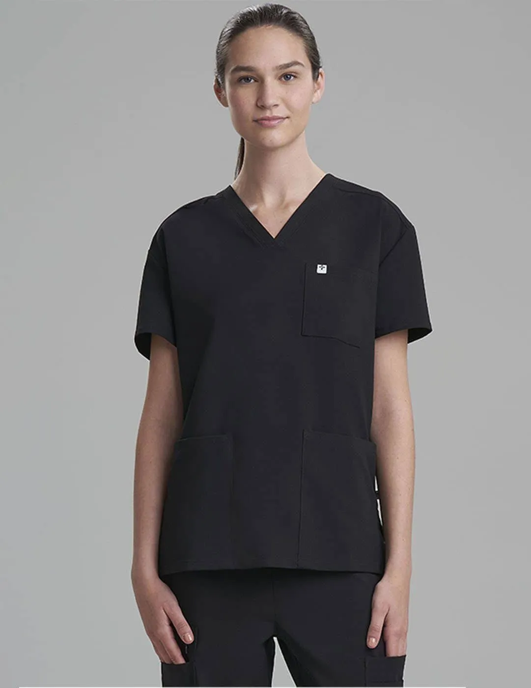Womens Classic Scrub Top - Black