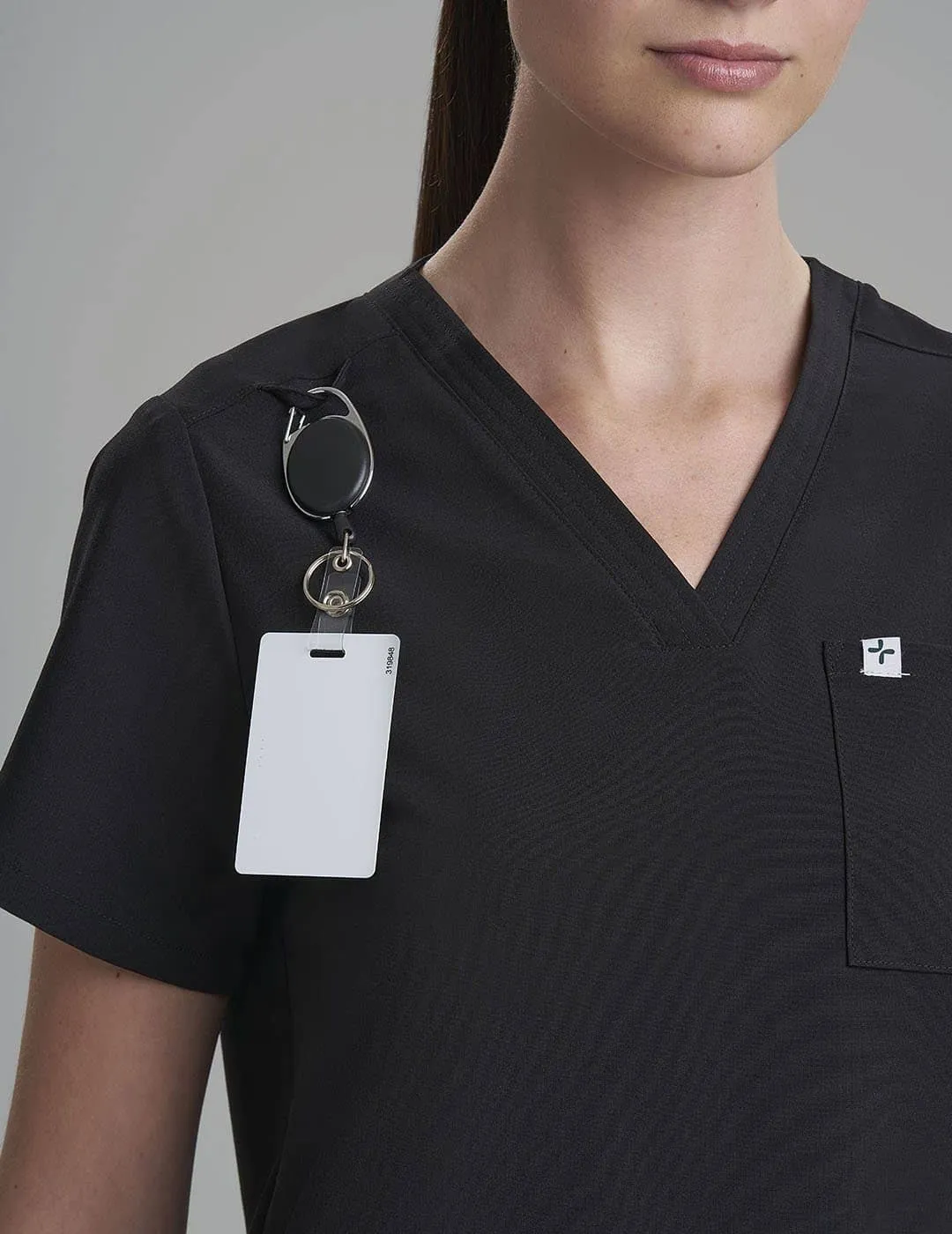 Womens Classic Scrub Top - Black