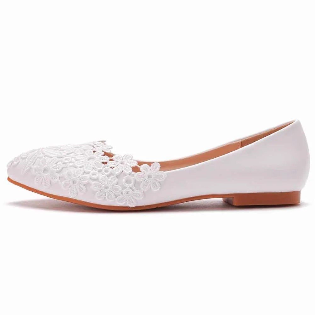 Women’s Flat Bridal Shoes Low Heel Flats Synthetic Lace Ballet Flats