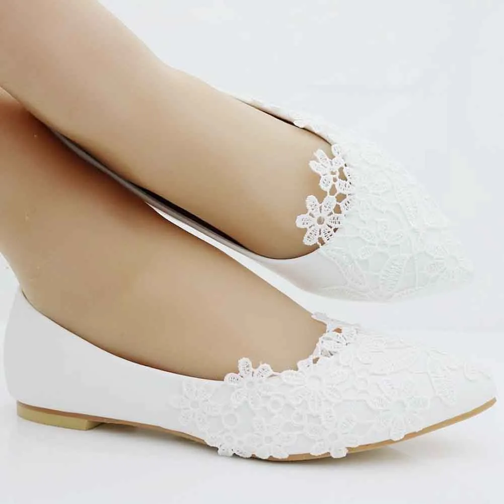 Women’s Flat Bridal Shoes Low Heel Flats Synthetic Lace Ballet Flats