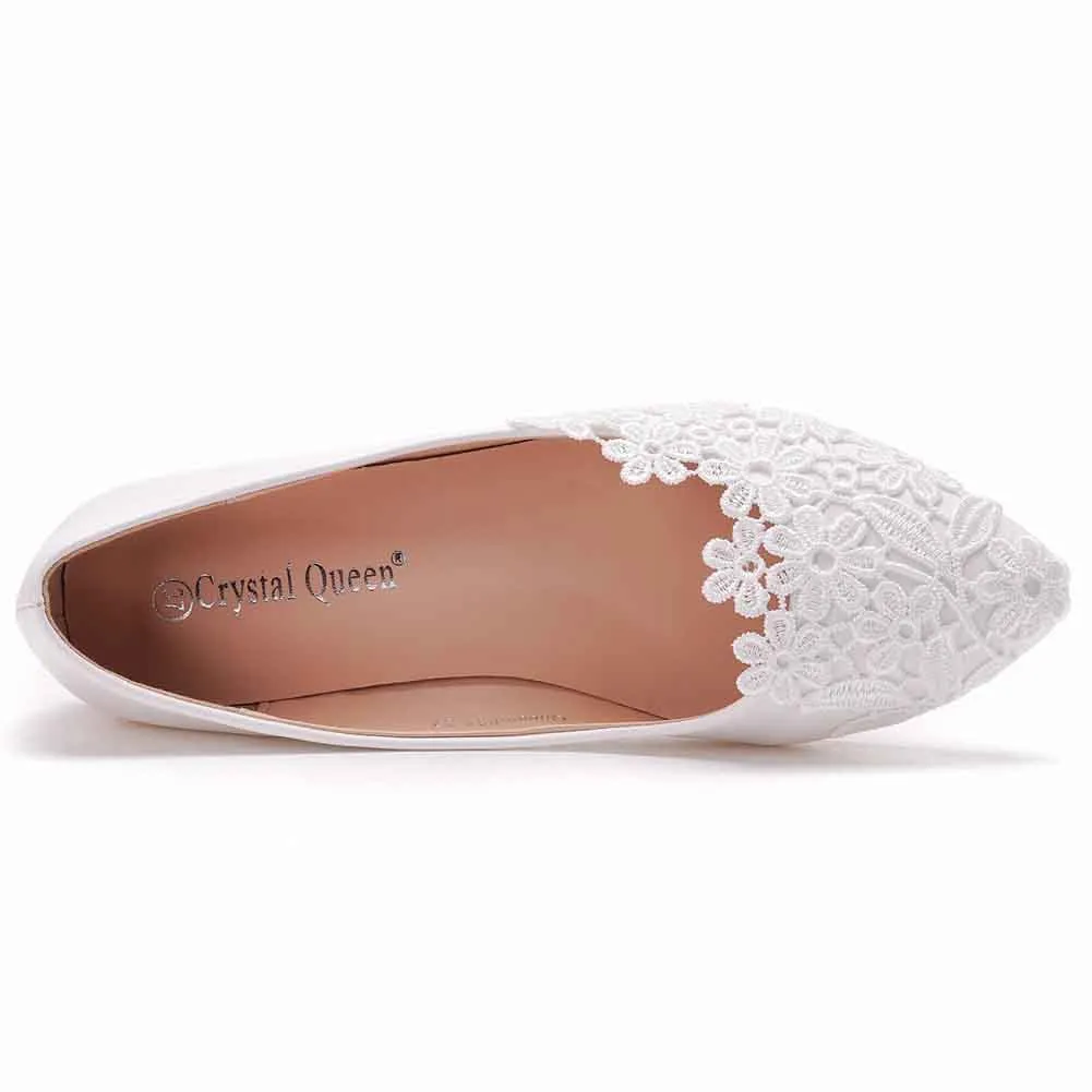 Women’s Flat Bridal Shoes Low Heel Flats Synthetic Lace Ballet Flats