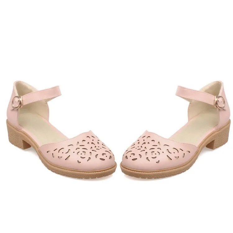 Women's Hollow Out Ankle Straps Sandals Dress Shoes for Summer 8158