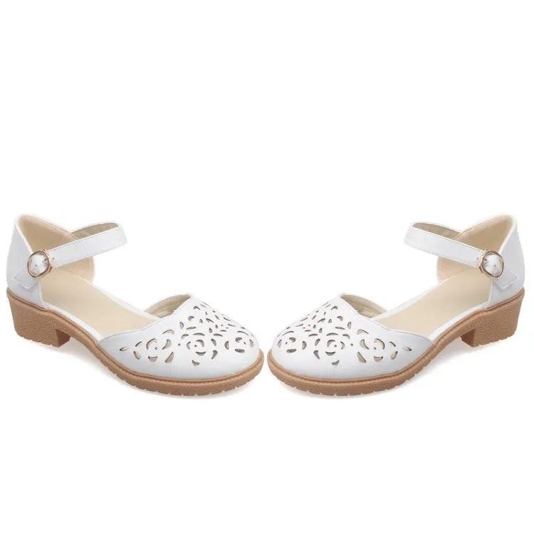 Women's Hollow Out Ankle Straps Sandals Dress Shoes for Summer 8158
