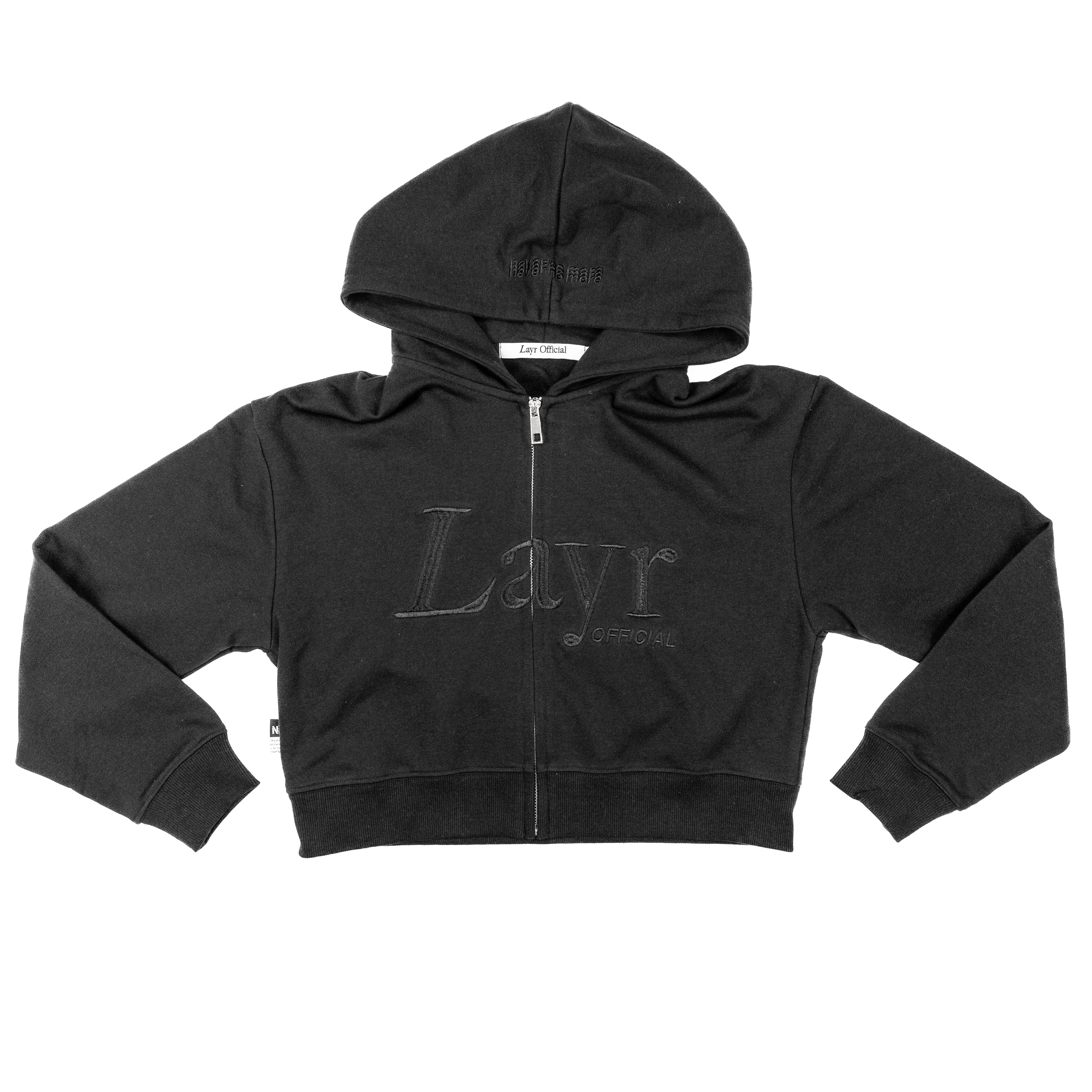 Women's Layr Official Crop Hoodie, Black