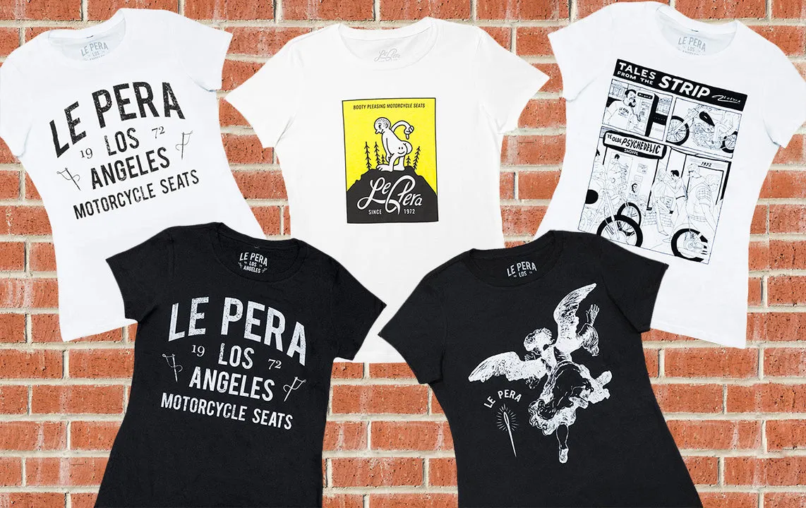 Women's Le Pera Black Text T-Shirt