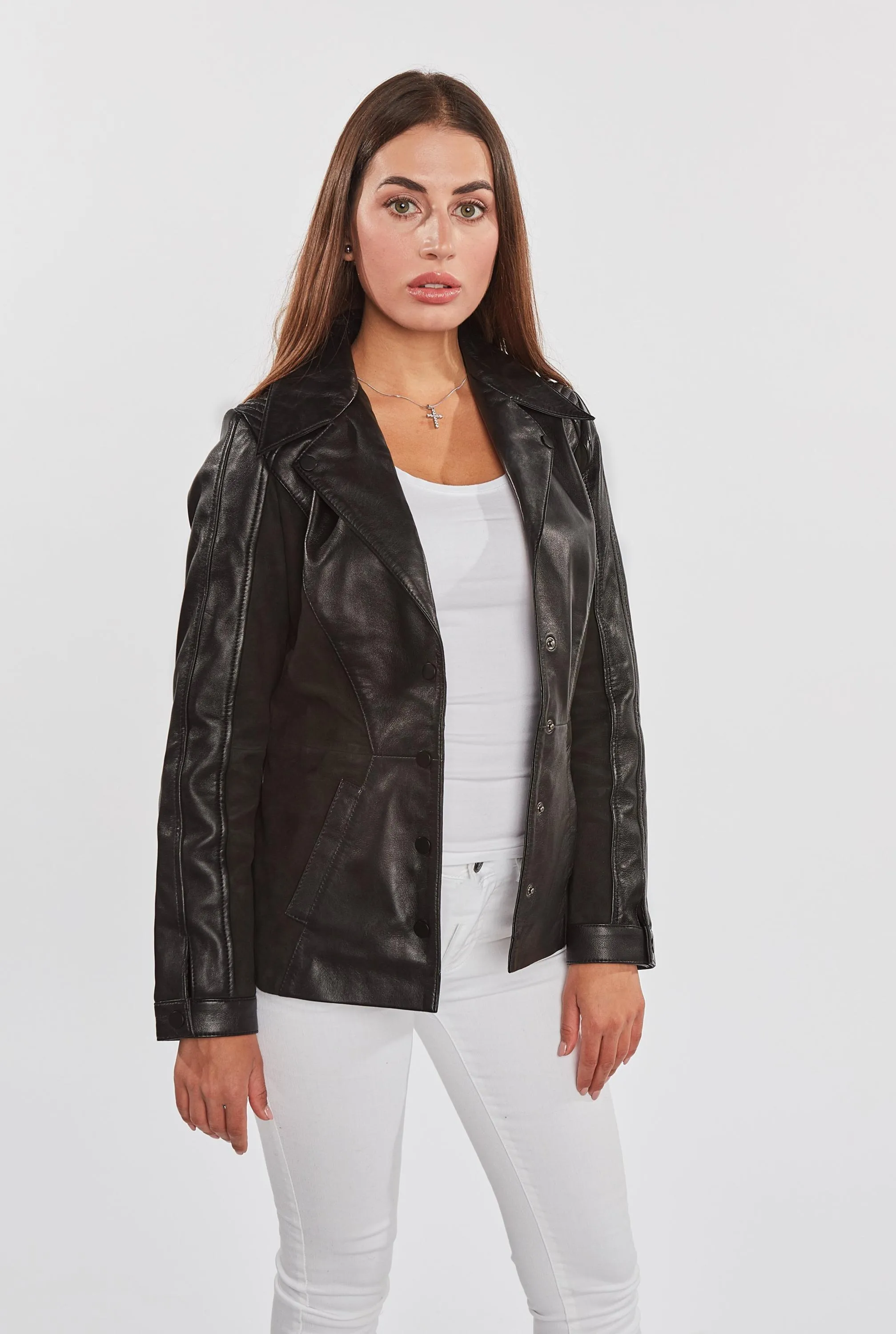 Womens Myrcella Suede Leather Blazer