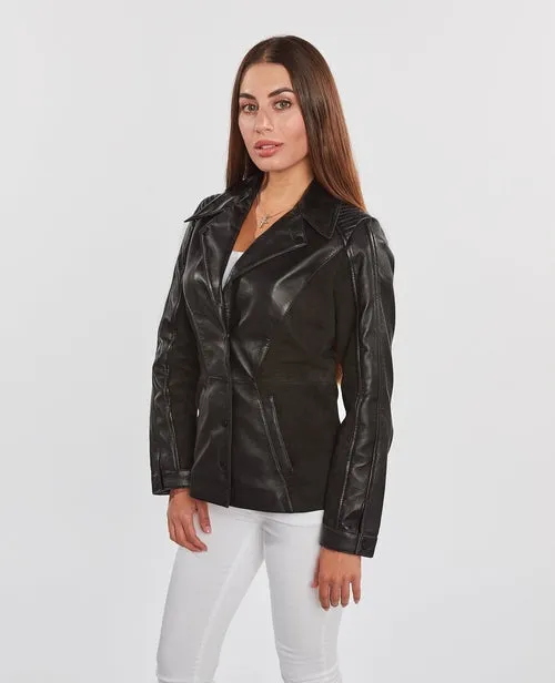 Womens Myrcella Suede Leather Blazer