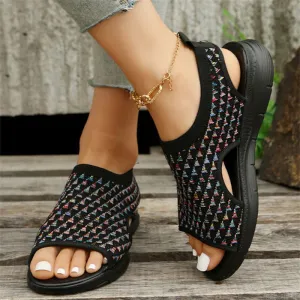 Women's Side Hollow Out Breathable Mesh Sports Sandals for Summer