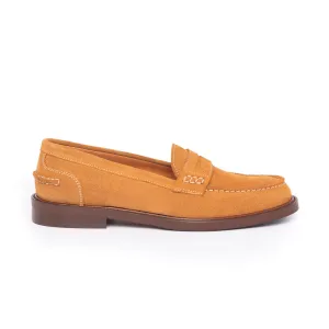 Women's Suede Loafers - Leather