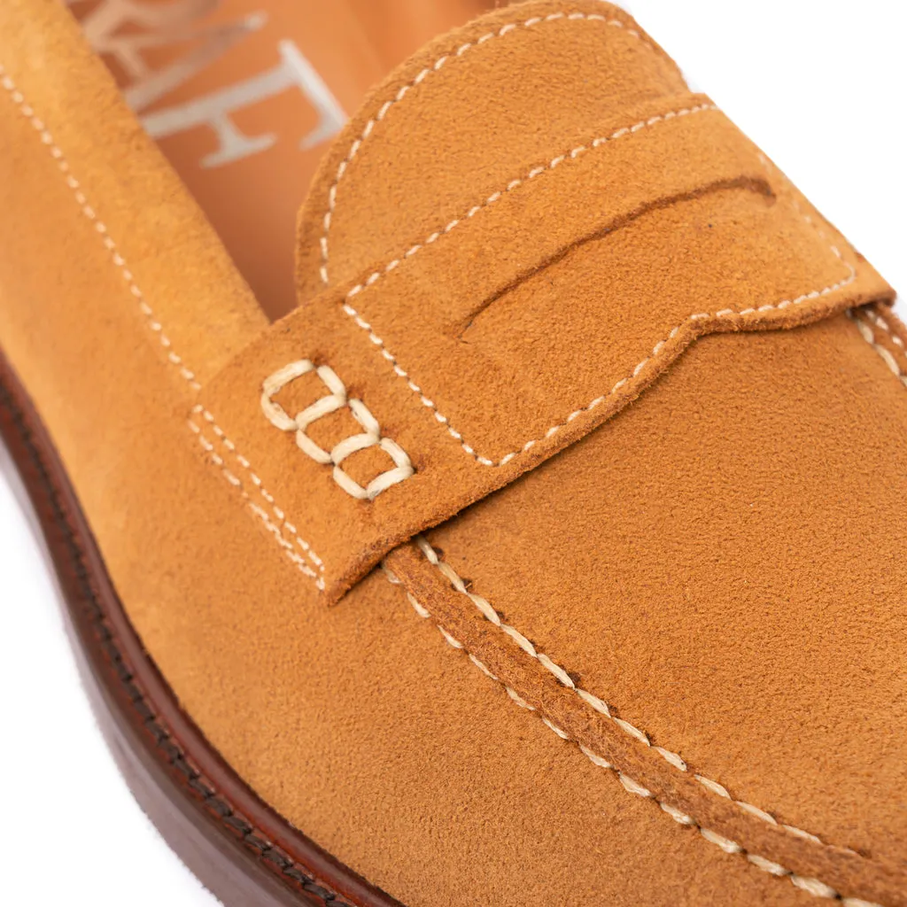 Women's Suede Loafers - Leather