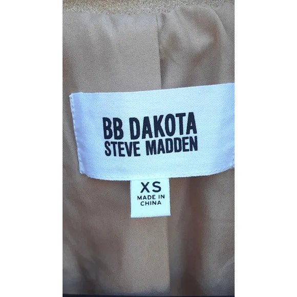 Women's XS Steve Madden BB Dakota Faux Suede Moto Jacket Vegan Camel New w/Tags