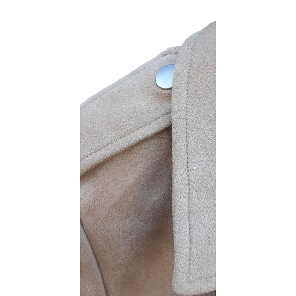 Women's XS Steve Madden BB Dakota Faux Suede Moto Jacket Vegan Camel New w/Tags