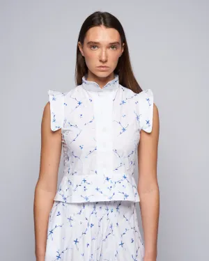 yael vest - white/blue