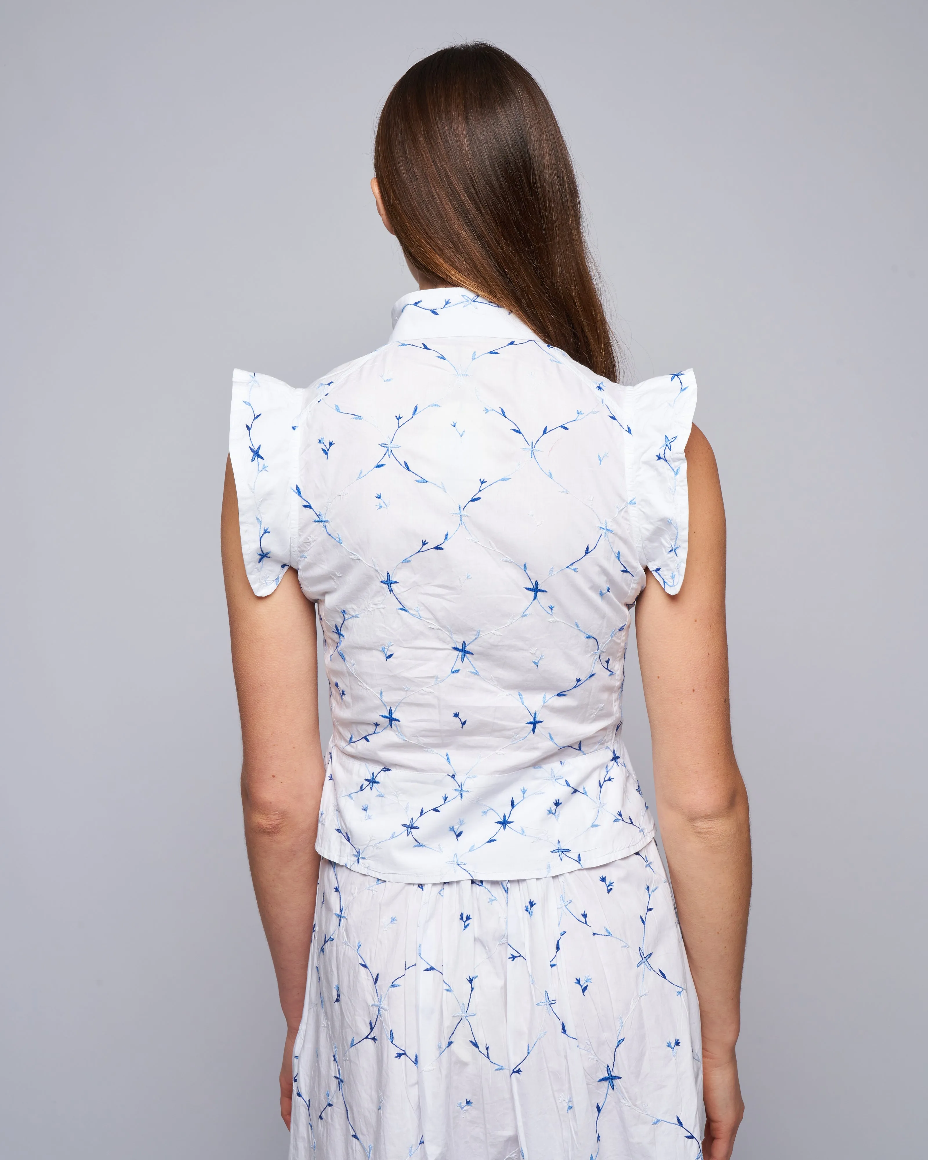 yael vest - white/blue